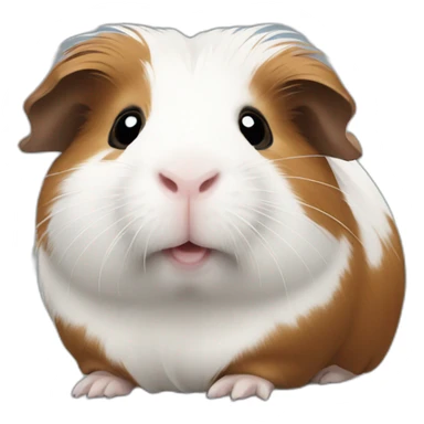 Guinea pig, white and brown sticker