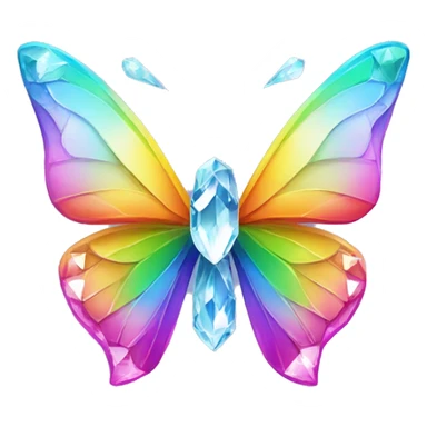 Rainbow-Diamond-Gem-Butterfly-Crystal-Fly sticker