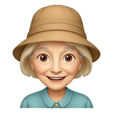 elderly women with hats sticker