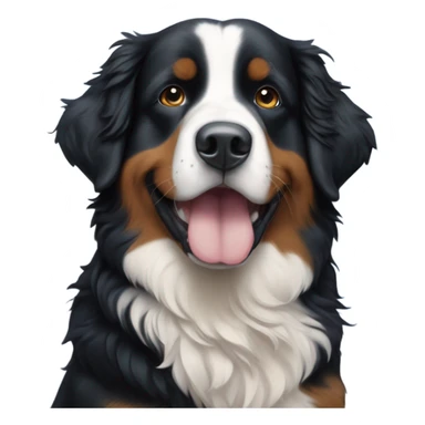 Emoji of a very cute Bernese mountain dog with a blue background and the text TY for thank you sticker