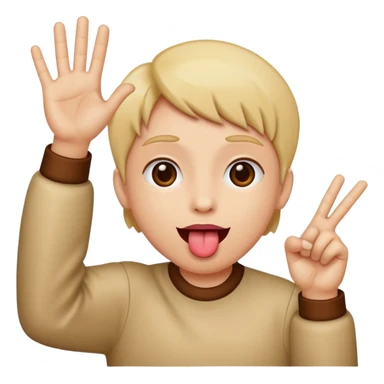 tongue out and hands to the side sticker