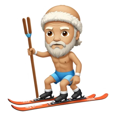 socrates on skis sticker