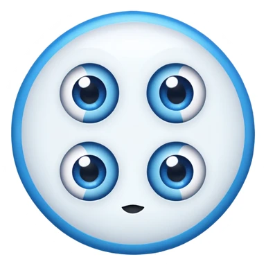 two separate cartoon eyes, simple and friendly sticker