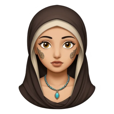 arab ancient GIRL with tatooed niquab sticker
