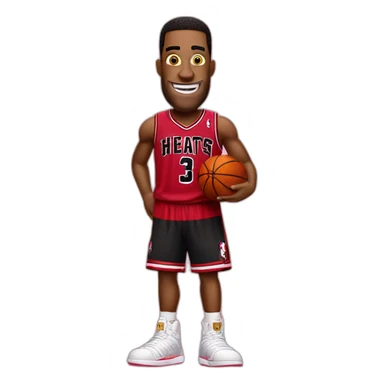 spongebob wearing red miami heat jersey holding basketball sticker