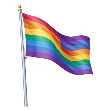 The gay flag on a flag pole sticker
