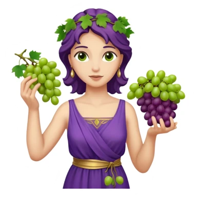 purple dress ancient greek woman  with grape sticker