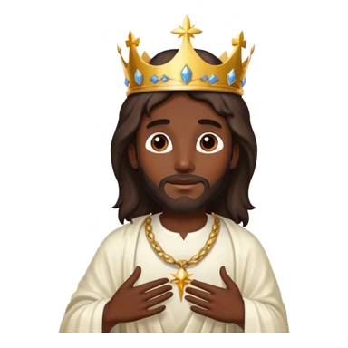 Dark skin christ Jesus with crown in heaven  sticker