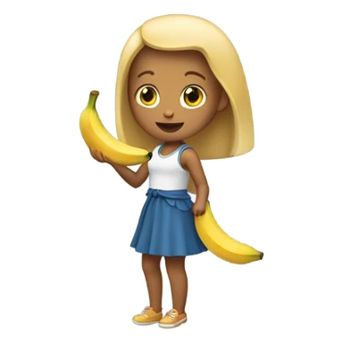 girl with banana  sticker