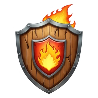 burning shield sticker