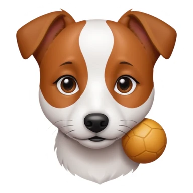 Chien jack Russel blanc avec deux tache marron sur ses yeux île dort en boule  sticker