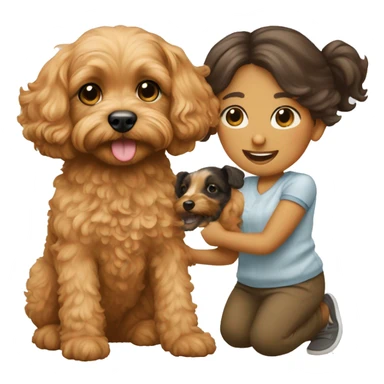 Cavapoo puppy with women sticker