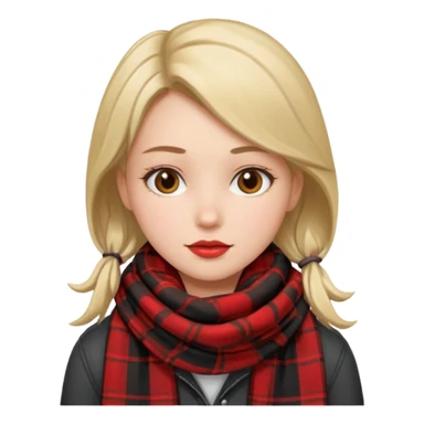 Girl with plaid scarf sticker