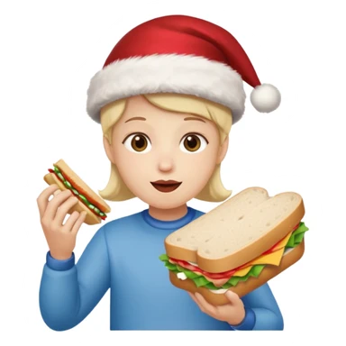 christmas character eating lunch sticker