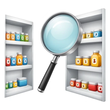 magnifying glass over product shelf searching for last item sticker