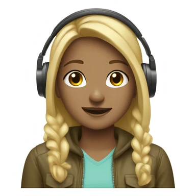 blonde girl with headphones outdoors freckles sticker
