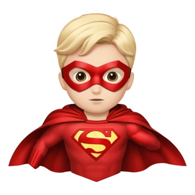 kid superhero with cape and mask sticker