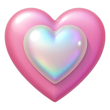 pink heart with one pearl sticker