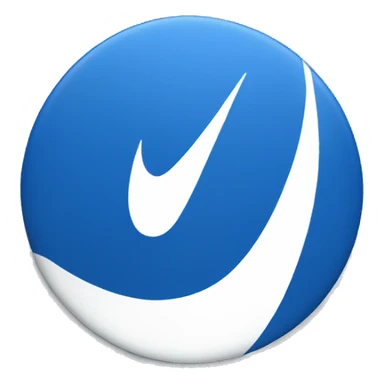 Blue circle with white Nike logo sticker