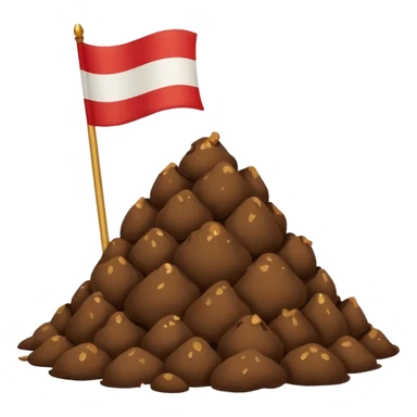 Indonesian flag but poop in mid in flag sticker