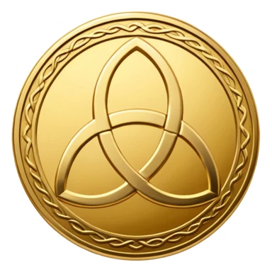 Gold coin with a triquetra on it sticker