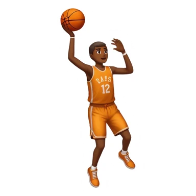 Basketball about to make hoop with someone shooting it sticker