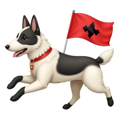 White belgian Shepard Runs away from police car and says "ACAB" sticker