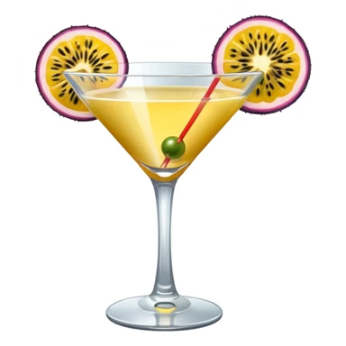 pornstar martini. the passion fruit slice should be on top of the liquid. not on the rim sticker