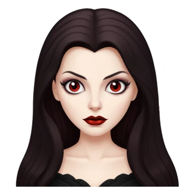 Vampira with long dark brown hair sticker