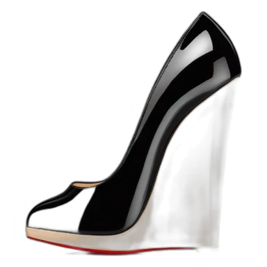 One WEDGE heel LOUBOUTIN black PATENT sticker