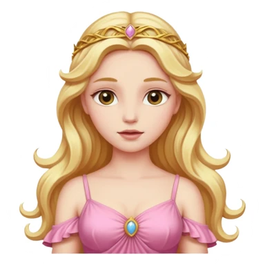 Venus, Love Goddess from Rome Mythology with long golden blonde hair, pink outfit sticker