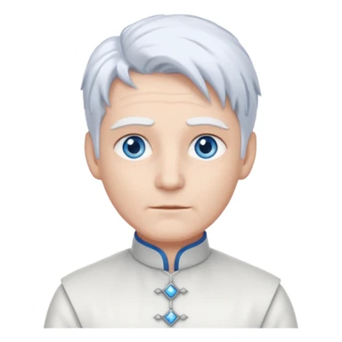 Servant Boq from Wicked with blue eyes, white hair, white outfit sticker