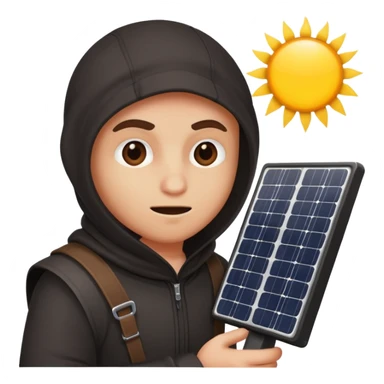 A thief is steal a solar panel sticker