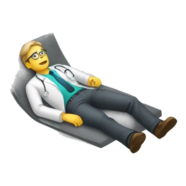 researcher lying down sticker