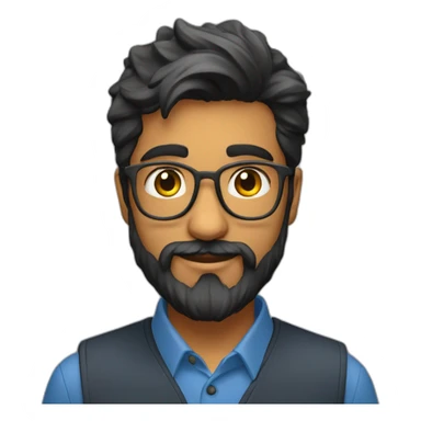 young indian physics phd student at university of pittsburgh with beard sticker