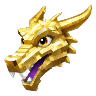 Minecraft Glitter Gold Dragon Head With Diamond Horn sticker