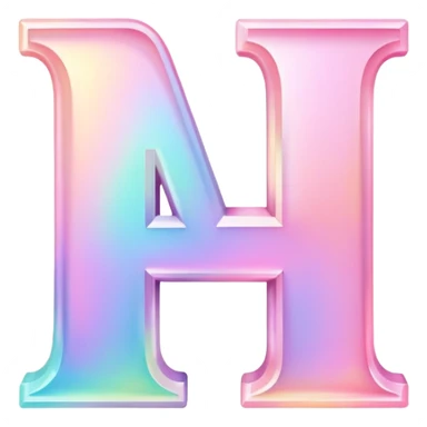 Iridescent pastel pink Font setting icon with letter H sticker