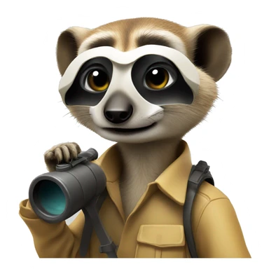 meerkat with 
two binoculars in his hand sticker