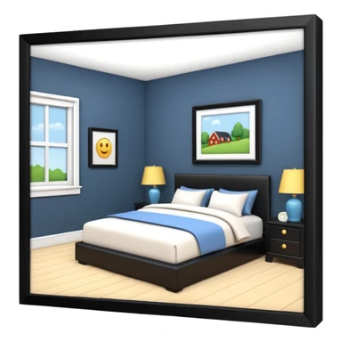 3D rendering realistic still life ultra detailed mom and dad's bedroom sticker