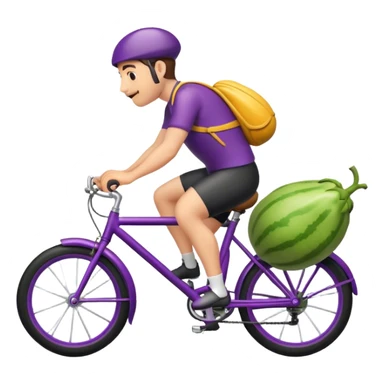 man riding bike on eggplant  sticker