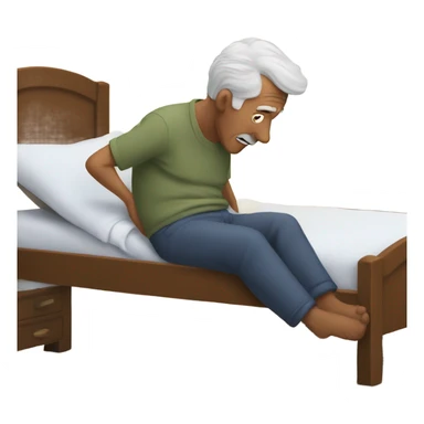 A grandpa falling out of his bed sticker