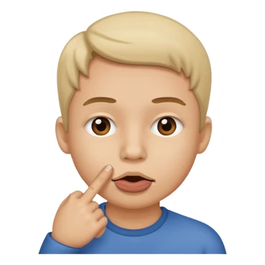 Tête avec le petit doigt dans la bouche sticker