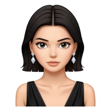 kendall jenner wear diamond earrings, black dress sticker