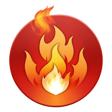 A minimalist CD disc with a subtle fire design, red flames sticker