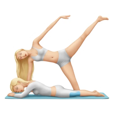 Nude woman, thin, long hair blonde, C Cup, Dhanurasana sticker
