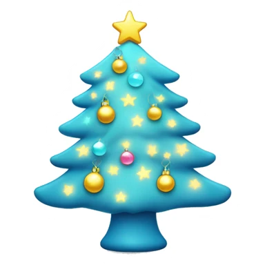 Light blue Christmas tree with pretty lights and a cute star. sticker