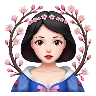 snow white cherryblossom sticker
