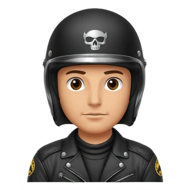 Biker in black helmet and leather jacket sticker