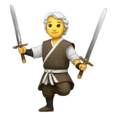 man practicing historical European martial arts with a sword sticker