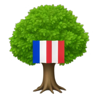 Tree with french flag sticker